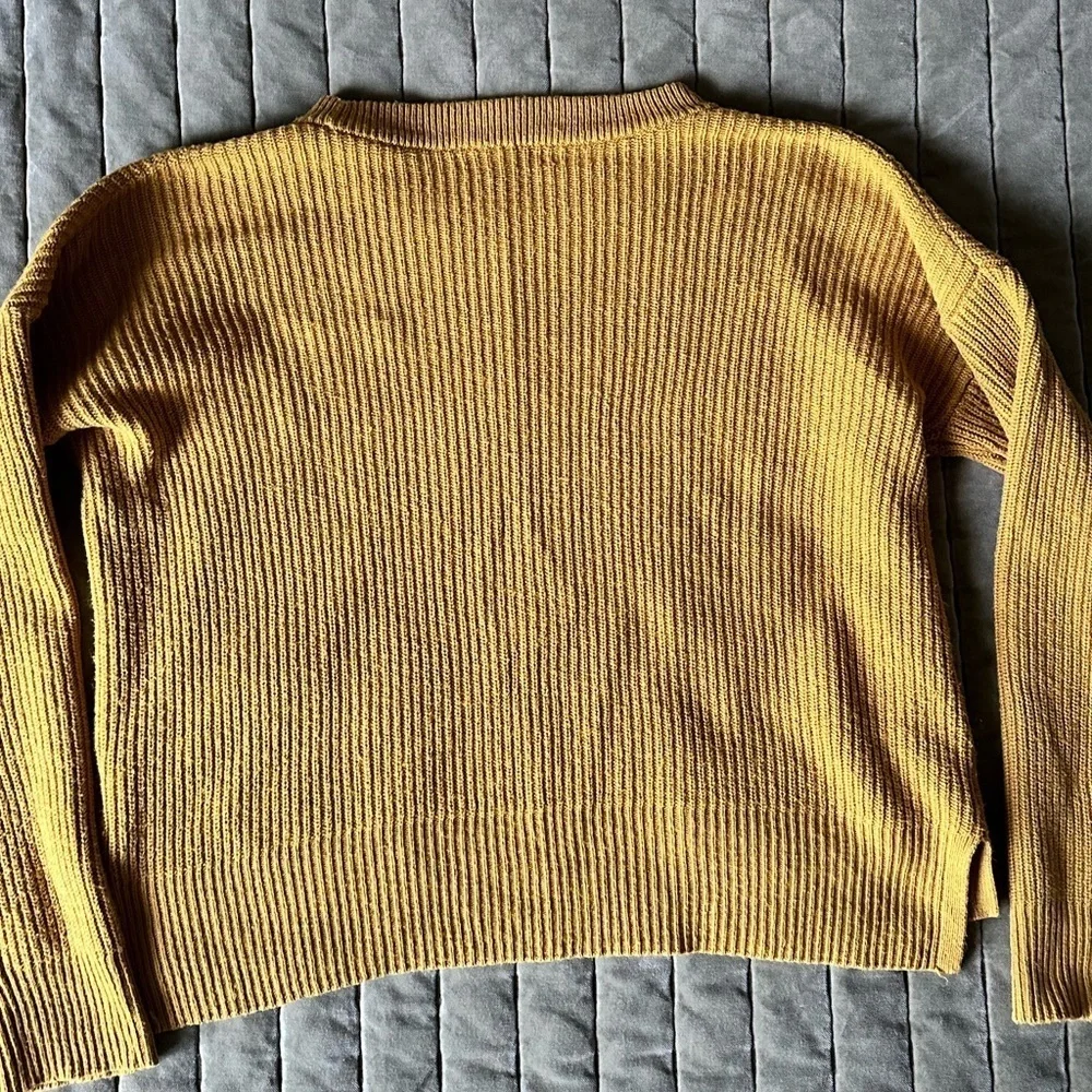 Madewell Patch Pocket mustard yellow Pullover Knitted Sweater Small